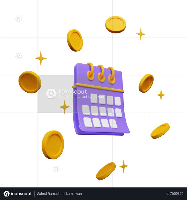 Money With Calendar  3D Icon