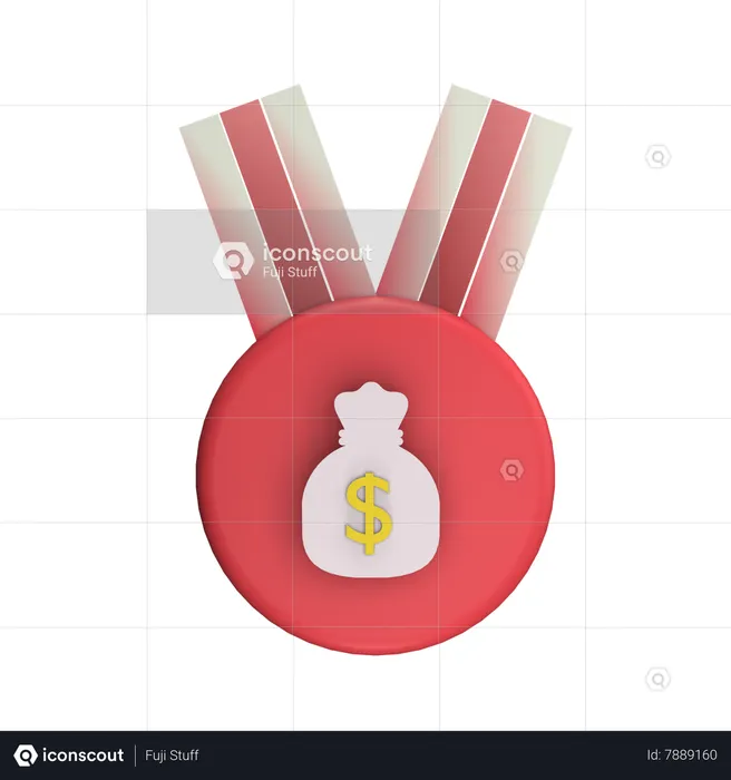 Moneybag Badge  3D Icon