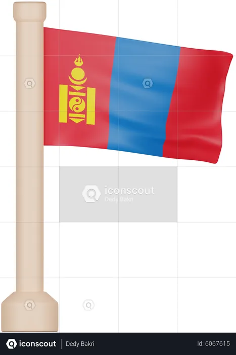 Mongolia Flag Flag 3D Icon