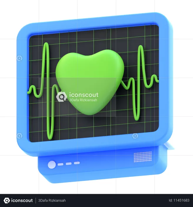 Moniteur de fréquence cardiaque  3D Icon