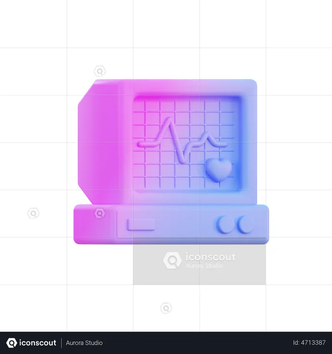 Moniteur ECG  3D Illustration