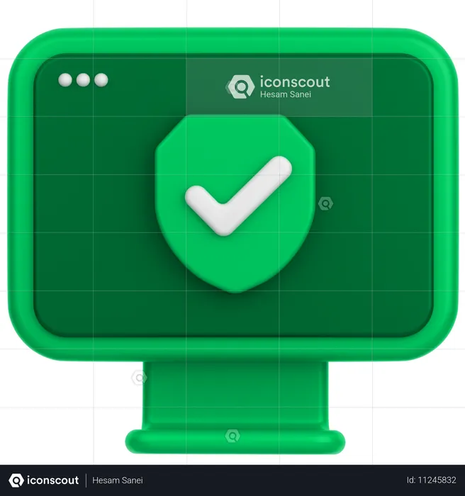 Moniteur sécurisé  3D Icon