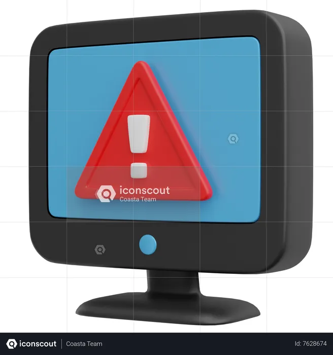 Monitor Alert  3D Icon