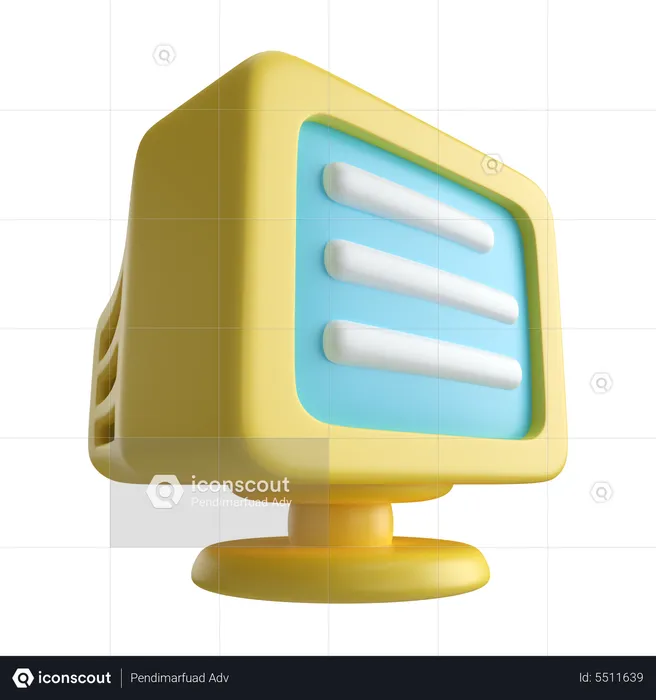 Monitor crt  3D Icon