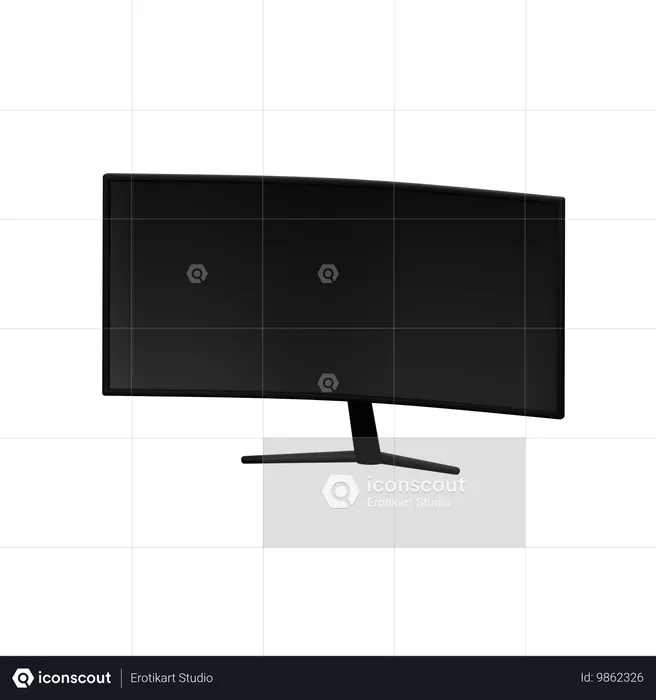 Monitor de curva  3D Icon