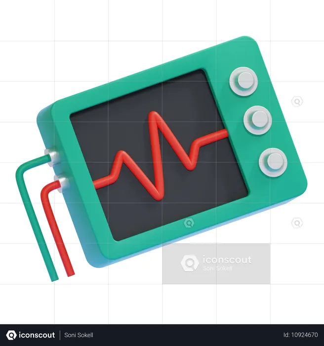 Monitor de electrocardiograma  3D Icon