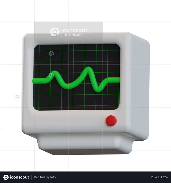 Monitor de pulso cardiaco  3D Illustration