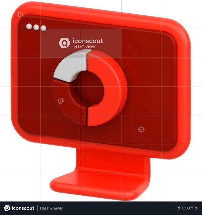 Monitordiagramm  3D Icon