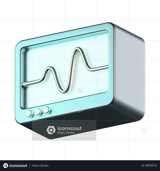 Monitor de ecg  3D Icon