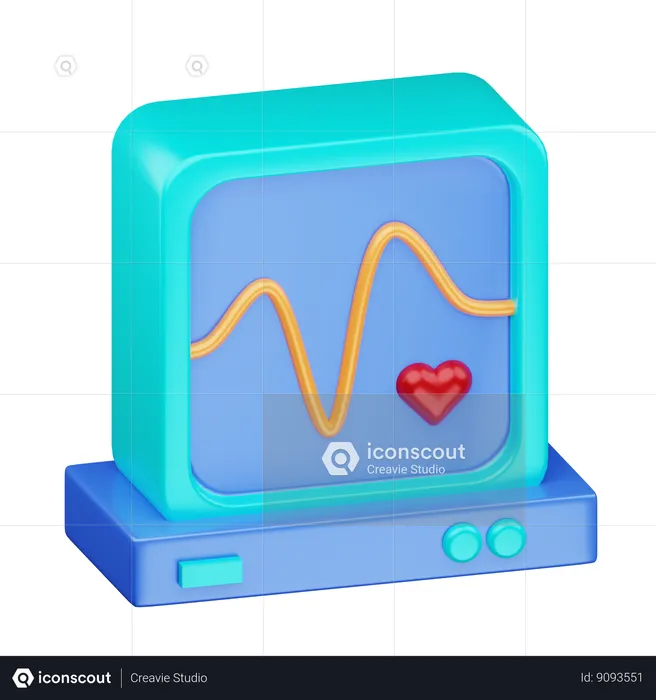 Monitor ecg  3D Icon