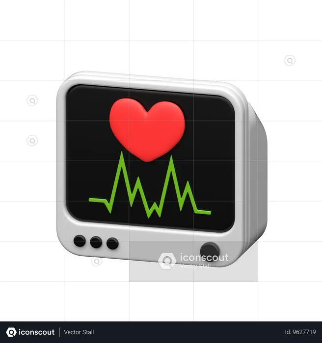 Monitor de ecg  3D Icon