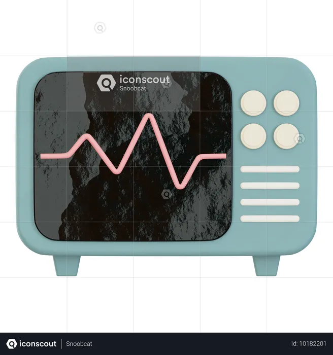 Monitor de ecg  3D Icon