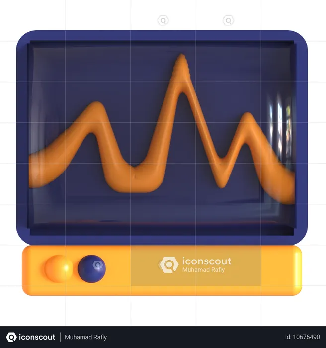 Monitor ecg  3D Icon