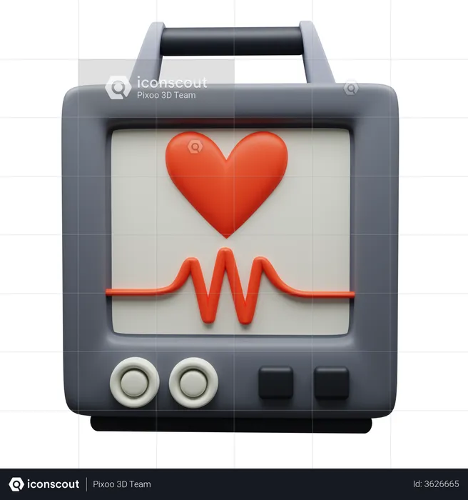 Monitor de ecg  3D Illustration