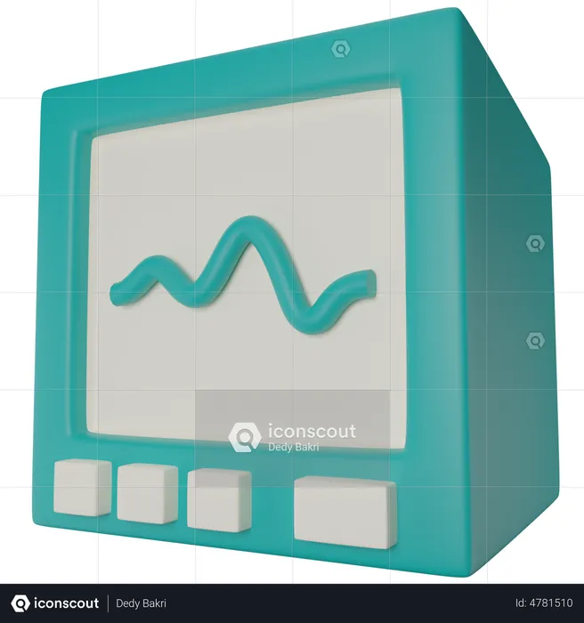 Monitor de ecg  3D Illustration