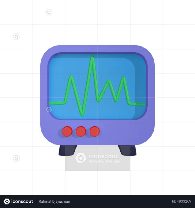 Monitor ecg  3D Icon