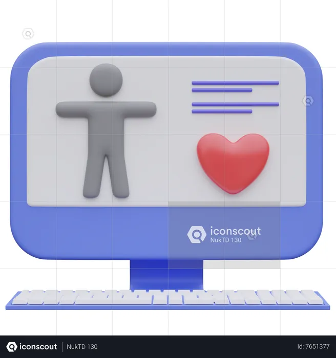 Monitor de ecg  3D Icon