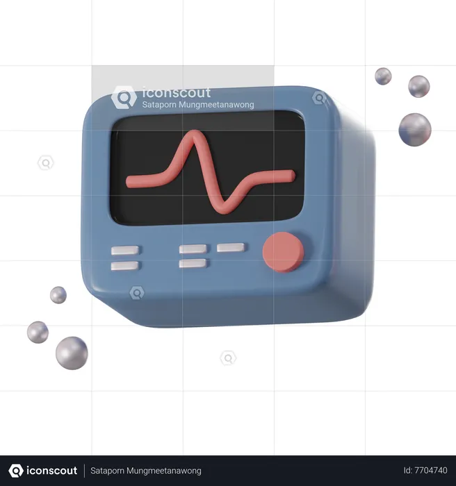 Monitor de ecg  3D Icon