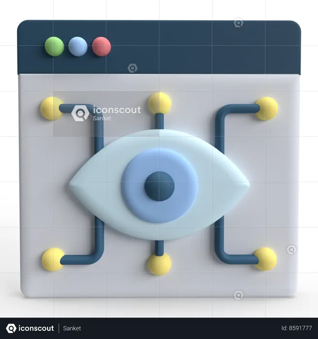 Monitoring  3D Icon