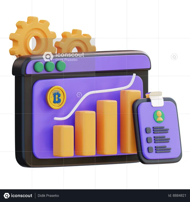 Monitoring And Report Cryptocurrency  3D Icon