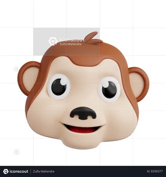 Monkey Emoji 3D Icon