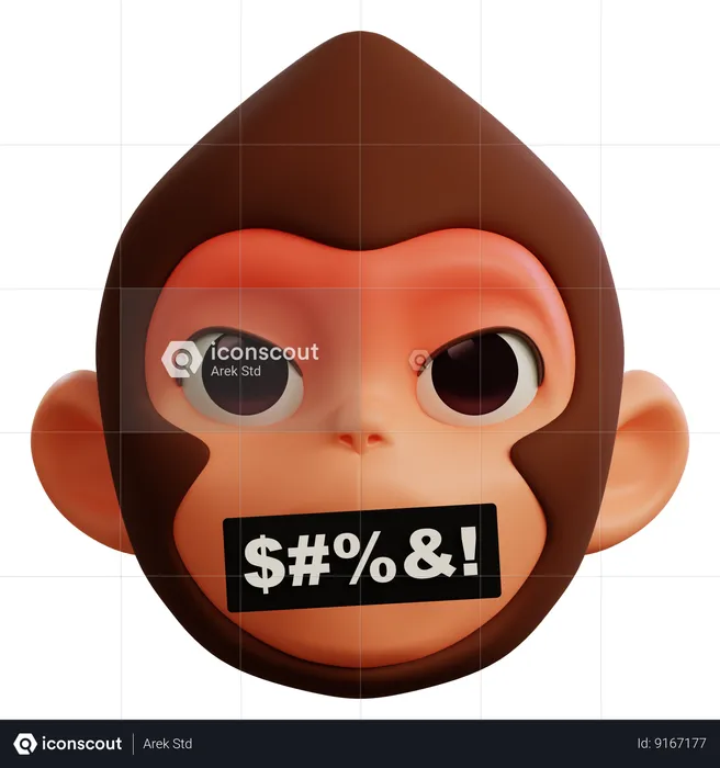 Monkey Curse Emoji 3D Icon