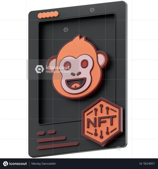 Monkey NFT  3D Icon