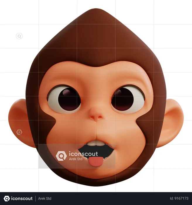 Monkey Sticking Out Its Tongue Emoji 3D Icon