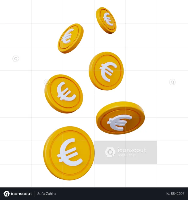 Pièces en euros  3D Icon