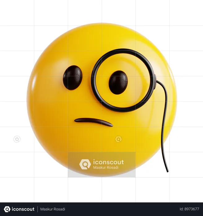 Emoji monocle Emoji 3D Icon