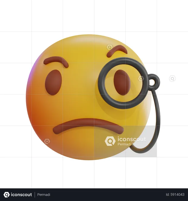 Monocle Emoji Emoji 3D Icon