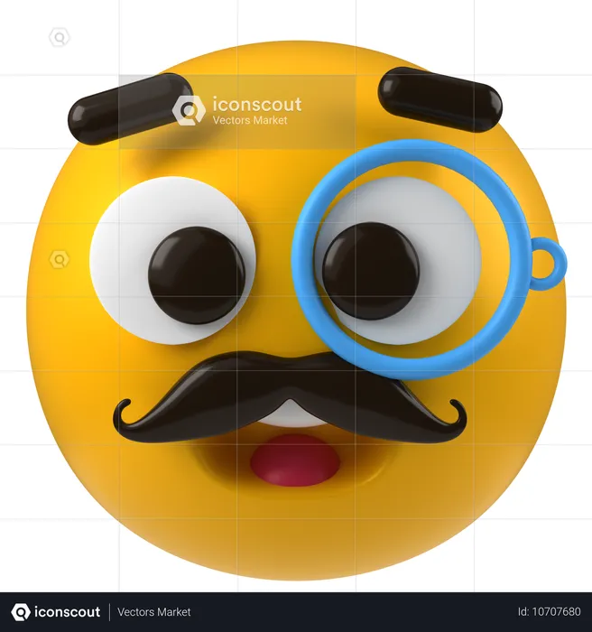 Monokel-Emoji  3D Icon