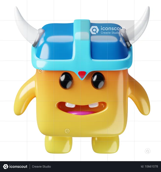 Monster Cube Viking  3D Icon