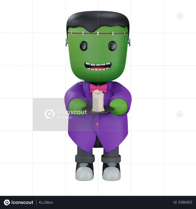 Monster mit Kerze  3D Icon