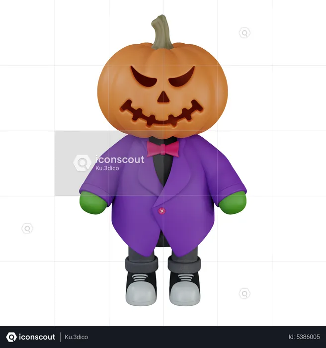Monster pumpkin head man  3D Icon