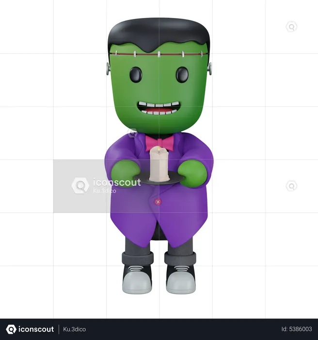 Monster with candle  3D Icon