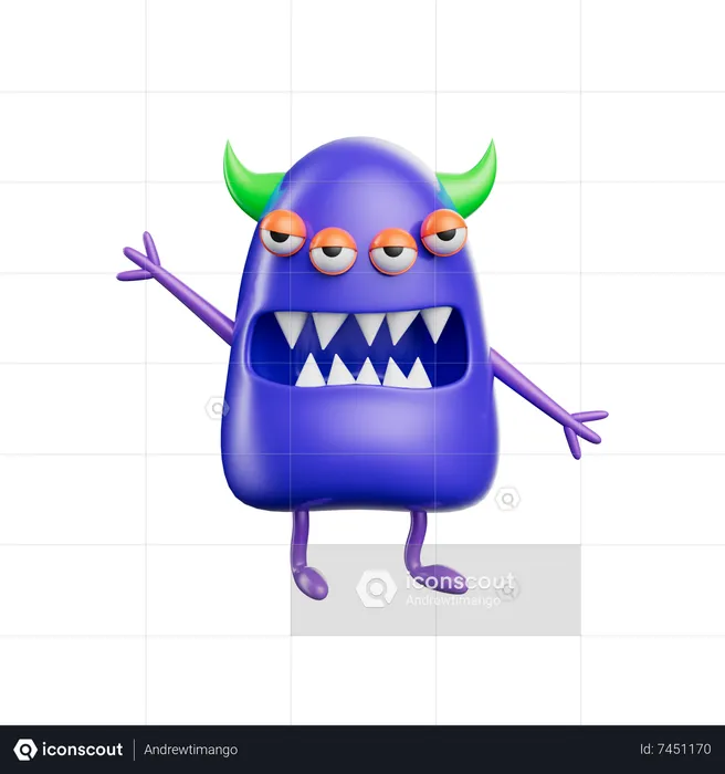 Monstros Engraçados  3D Icon