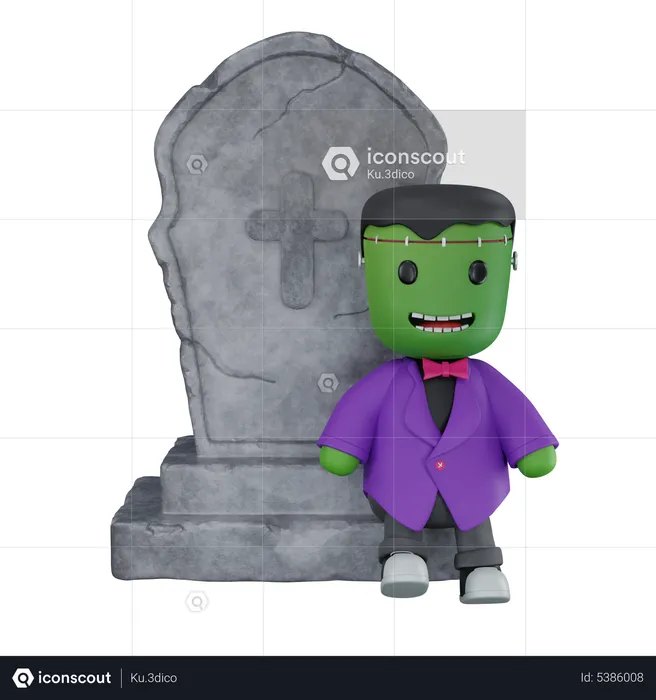 Monstruo con tumba  3D Icon