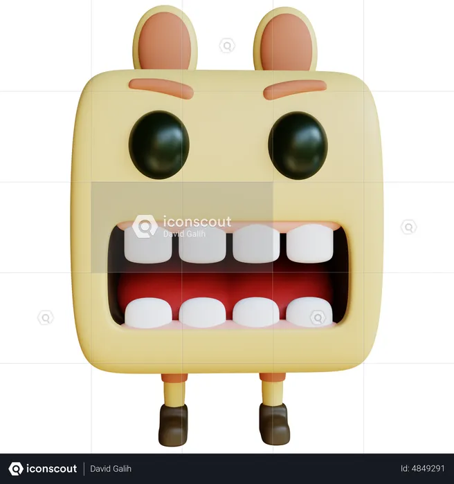 Monstruo cuadrado  3D Icon