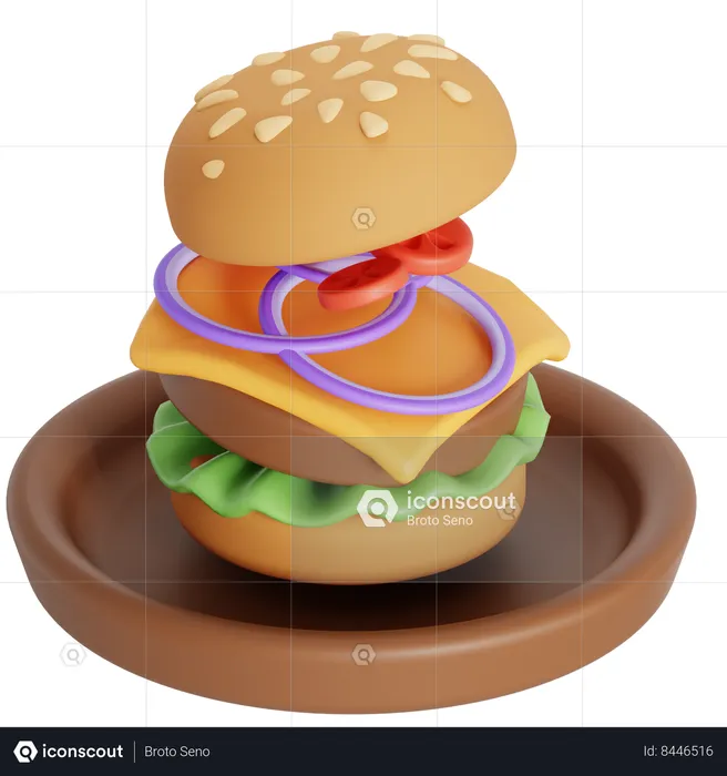 Montagem de hambúrguer  3D Icon