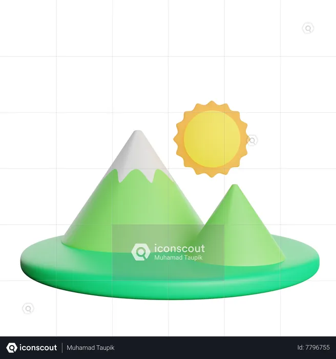 Montagnes  3D Icon