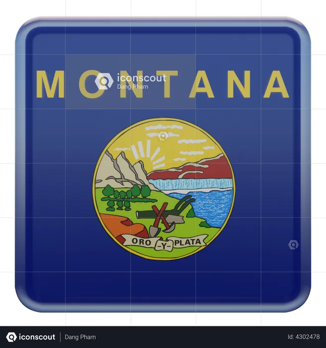 Montana Flag Flag 3D Illustration