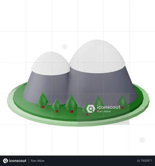 Montanha  3D Icon