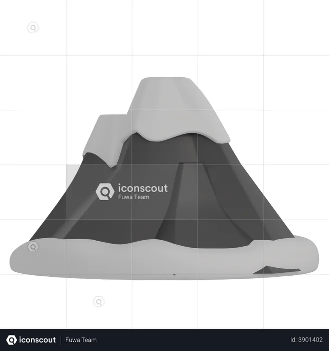 Montanha nevada  3D Illustration