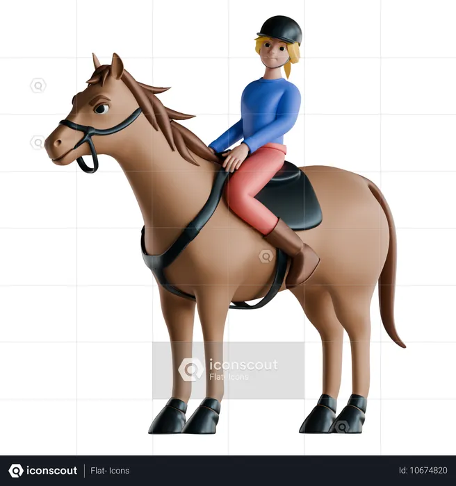 Montar a caballo  3D Icon