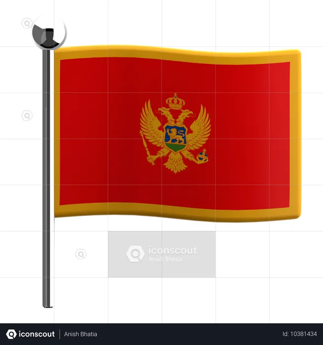 Montenegro Flag 3D Icon