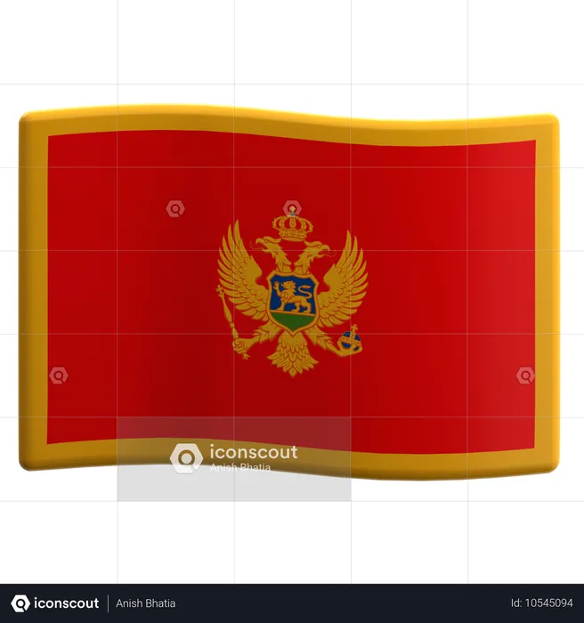 Montenegro Flag 3D Icon