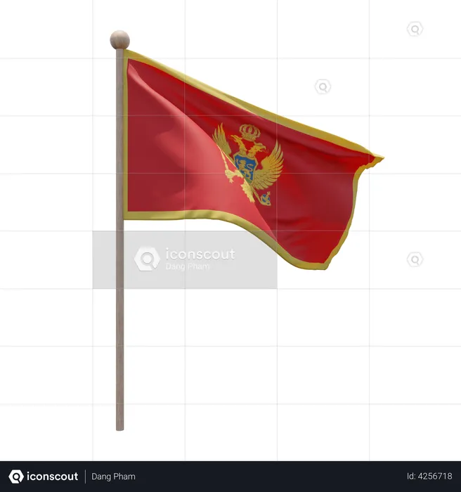 Mât de drapeau du Monténégro Flag 3D Flag