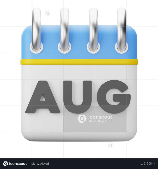 Month August  3D Icon