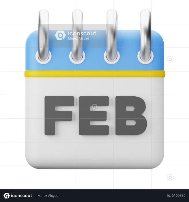 Month February  3D Icon